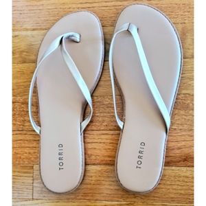 Torrid faux leather flip-flops (gold)